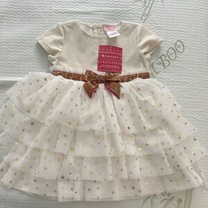 American Girl Cream and Gold Star Dress
